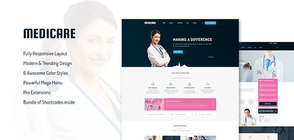 SJ Medicare Joomla Template in Website Templates - product preview 2