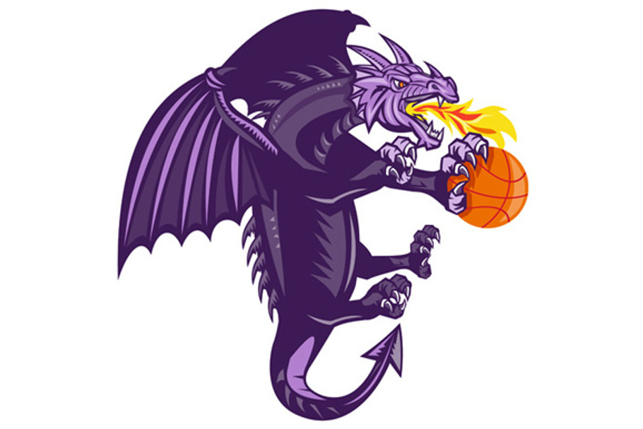 Dragon Fire Holding Basketball  in Illustrations - product preview 8