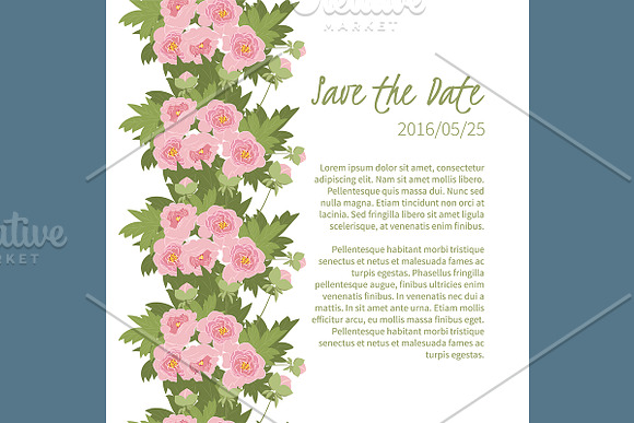 №113 Floral  Peony  in Card Templates - product preview 1