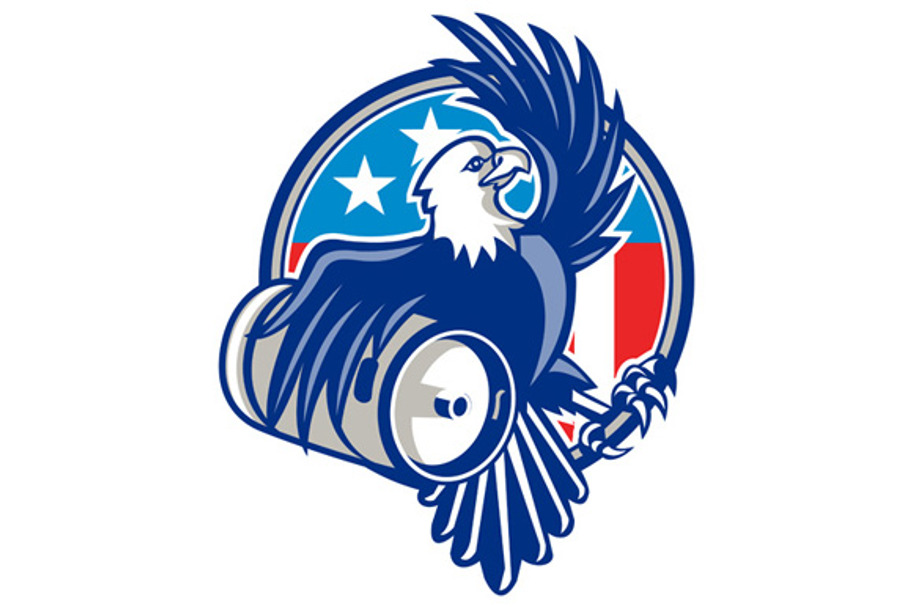 American Bald Eagle Beer Keg Flag in Illustrations - product preview 8