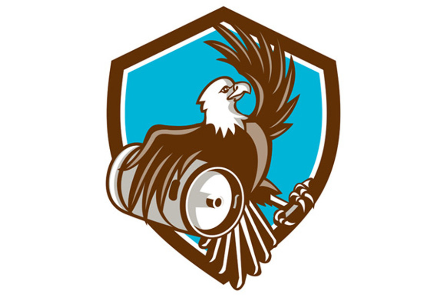 American Bald Eagle Beer Keg Crest in Illustrations - product preview 8