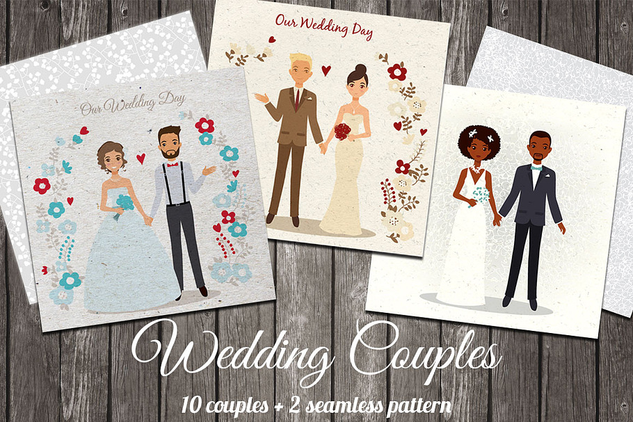 Cute Wedding Couples in Illustrations - product preview 8