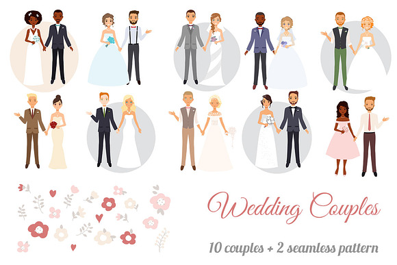 Cute Wedding Couples in Illustrations - product preview 1