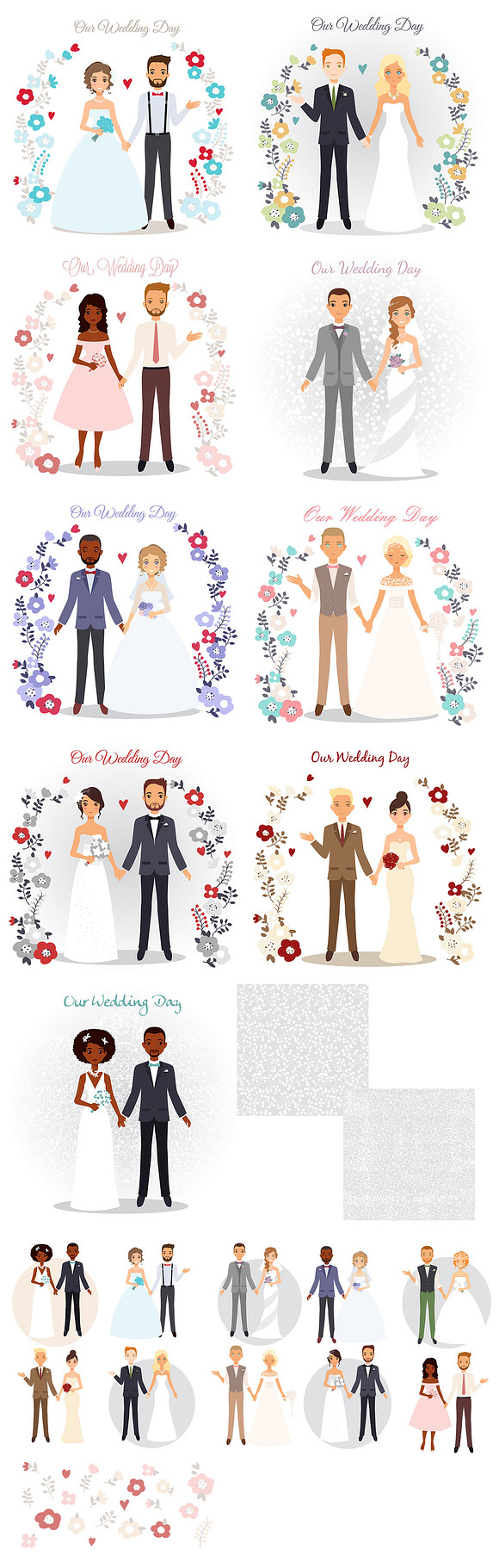 Cute Wedding Couples in Illustrations - product preview 2