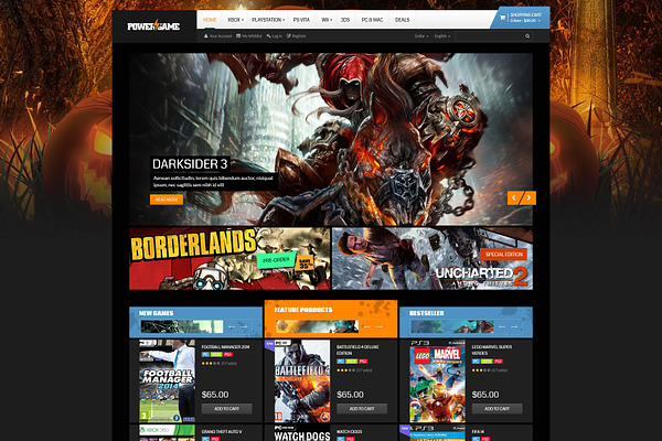 Powergame- Ecommerce PSD Template