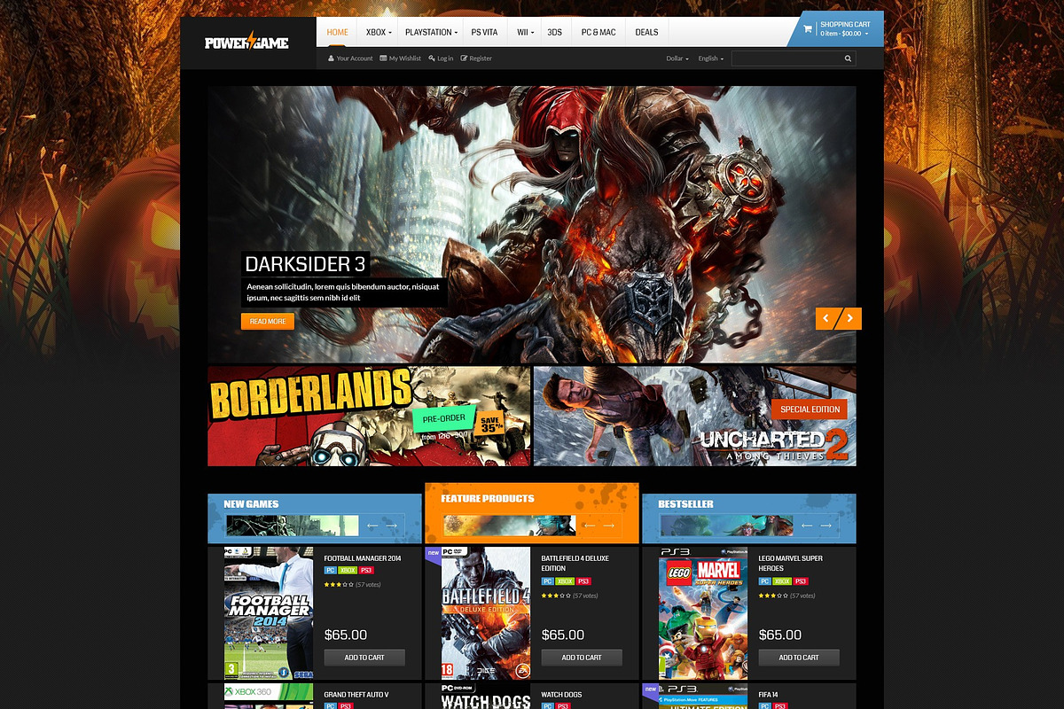 Powergame- Ecommerce PSD Template in Website Templates - product preview 8