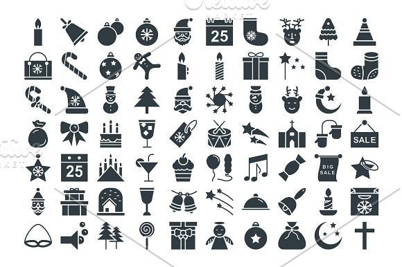100+ Christmas Vector Icons in Icons - product preview 1