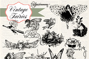 Vintage Fairies Clipart and Brushes
