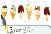 Set of  Ice cream cones