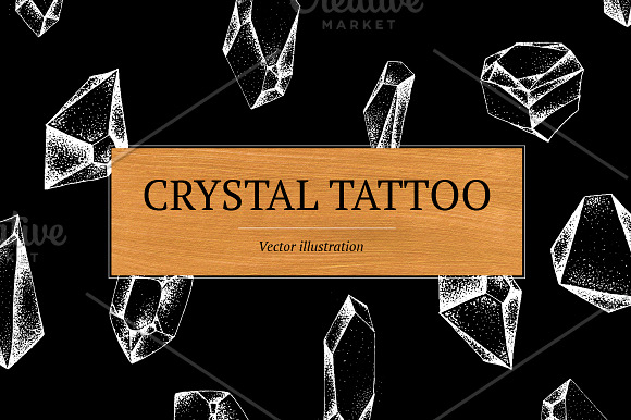 Crystals Vector Tattoo Illustration in Objects - product preview 2