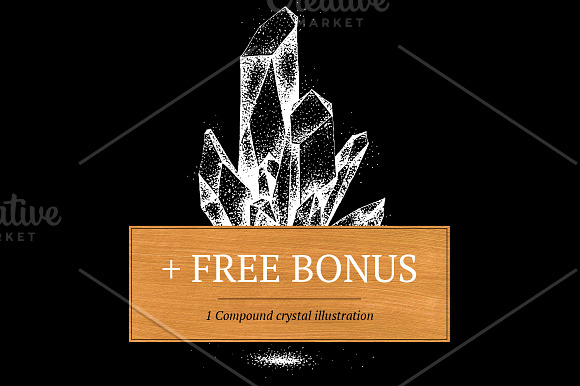 Crystals Vector Tattoo Illustration in Objects - product preview 3