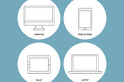 Set of devices outline icons