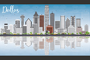 Dallas Skyline with Gray Buildings