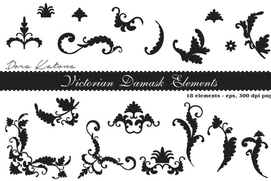 Victorian Damask Elements