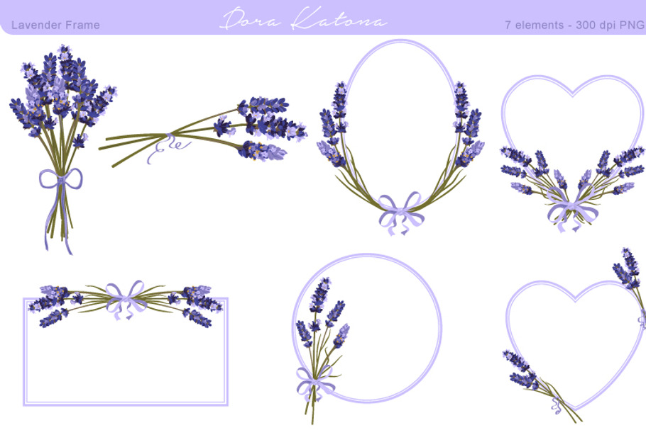 Lavender Flower Frame and Clipart