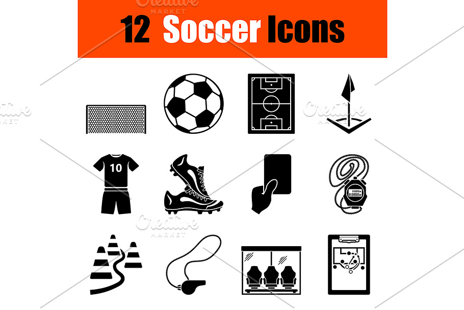Set of soccer icons in Illustrations - product preview 8