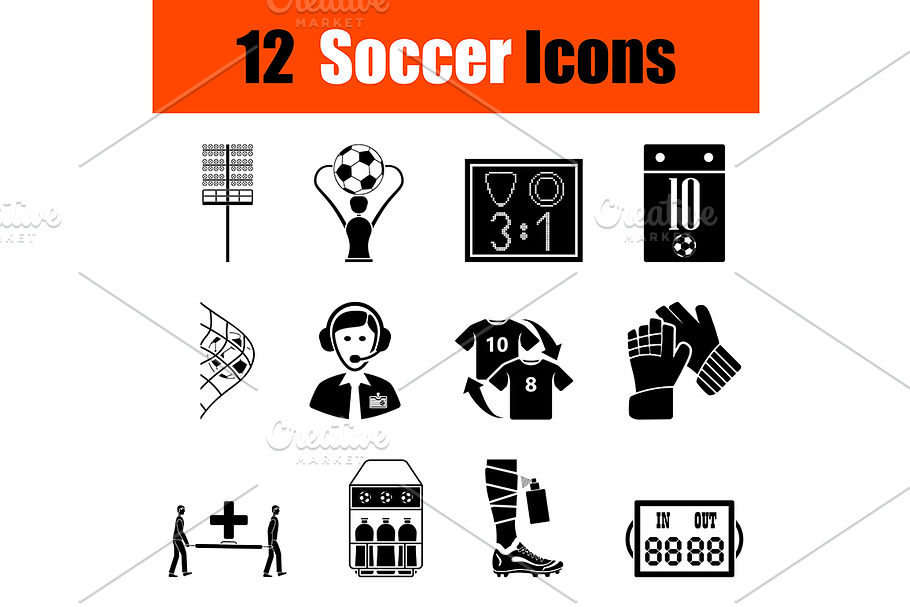 Set of soccer icons in Icons - product preview 8