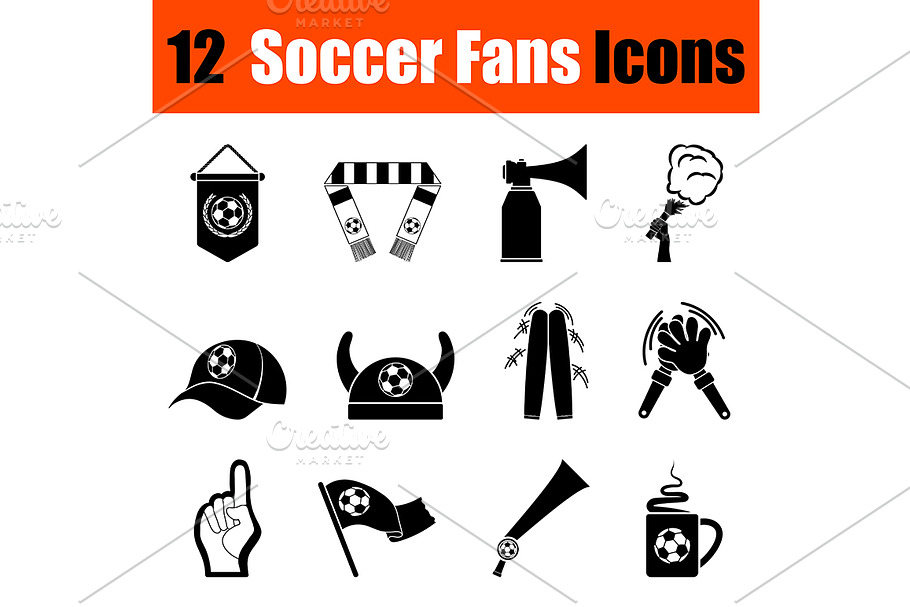 Set of soccer fans icons in Graphics - product preview 8