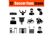 Set of soccer fans icons