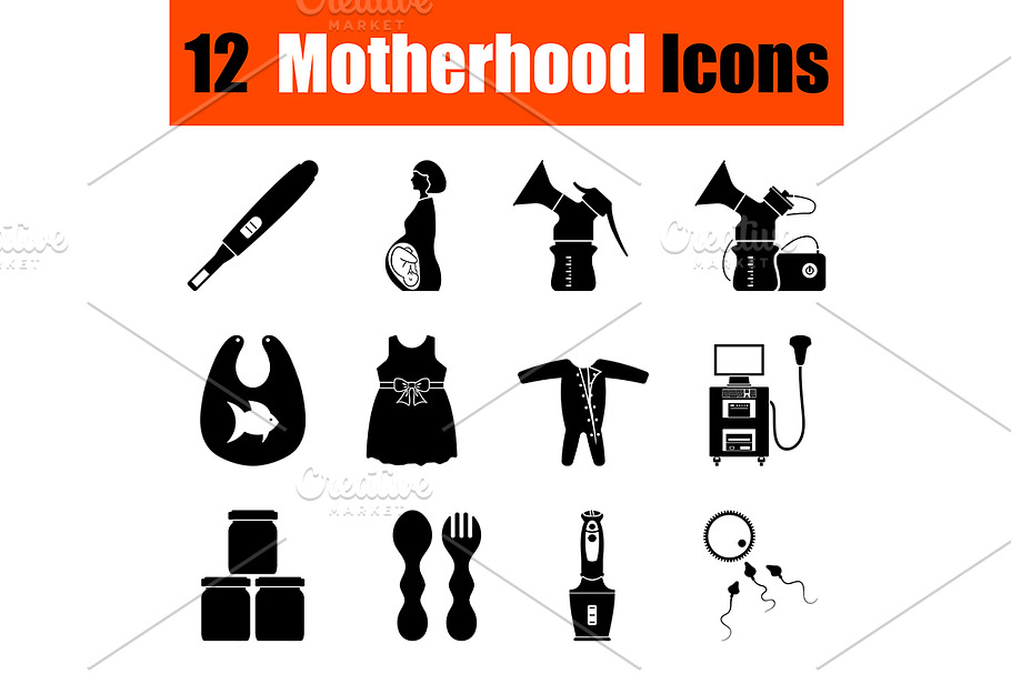 Set of motherhood icons in Graphics - product preview 8