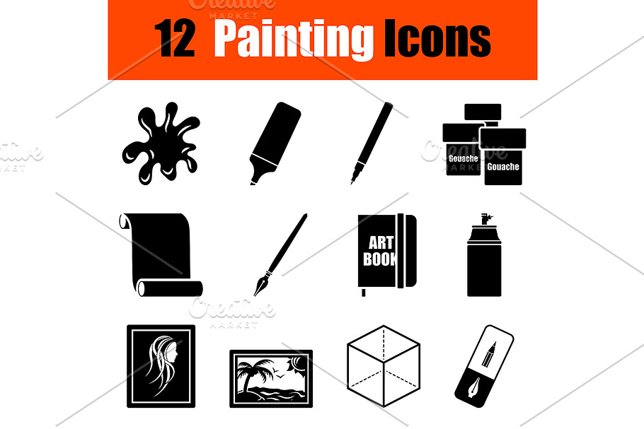 Set of painting icons in Graphics - product preview 8