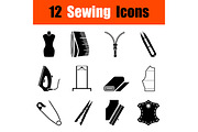 Set of sewing  icons