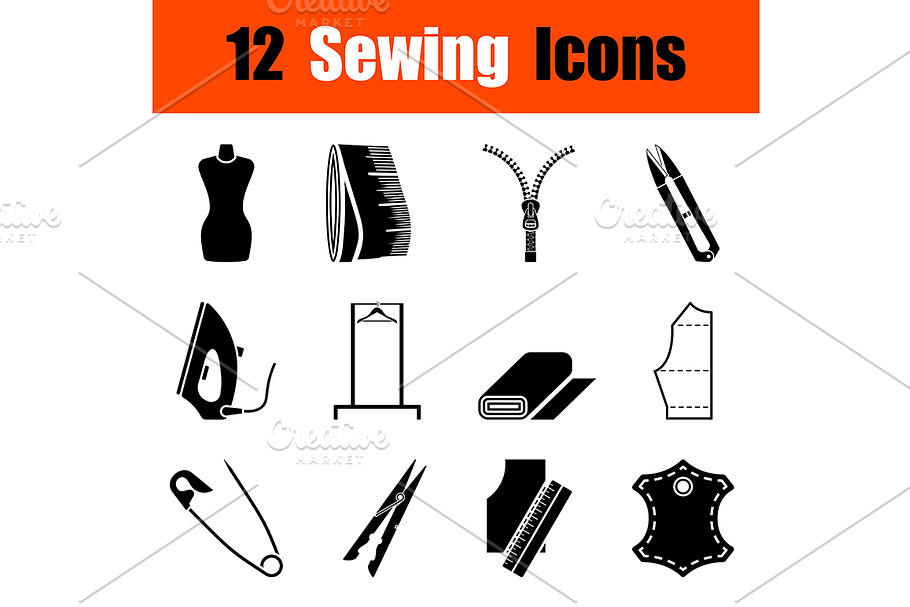 Set of sewing  icons in Graphics - product preview 8