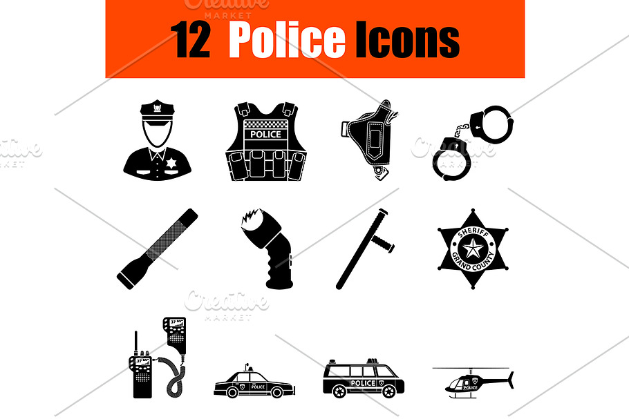 Set of police icons in Graphics - product preview 8