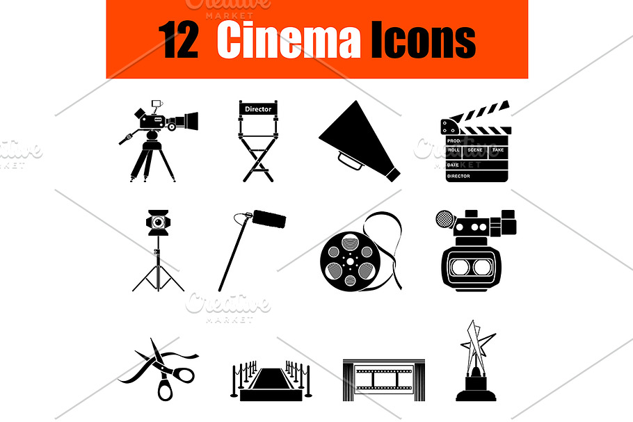 Set of cinema icons in Graphics - product preview 8