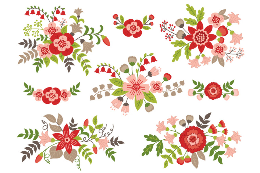 Red Bouquets in Illustrations - product preview 8