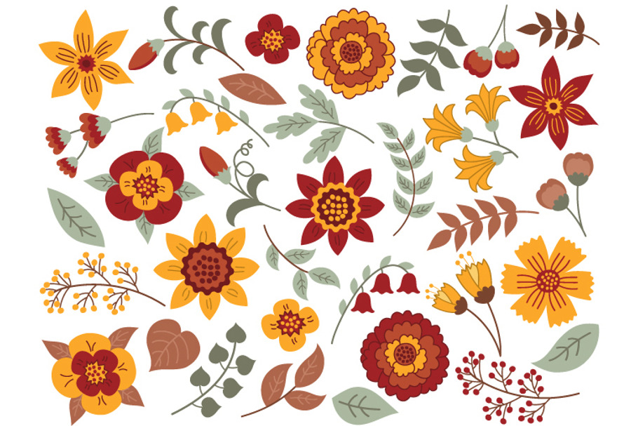 Autumn Flowers in Illustrations - product preview 8