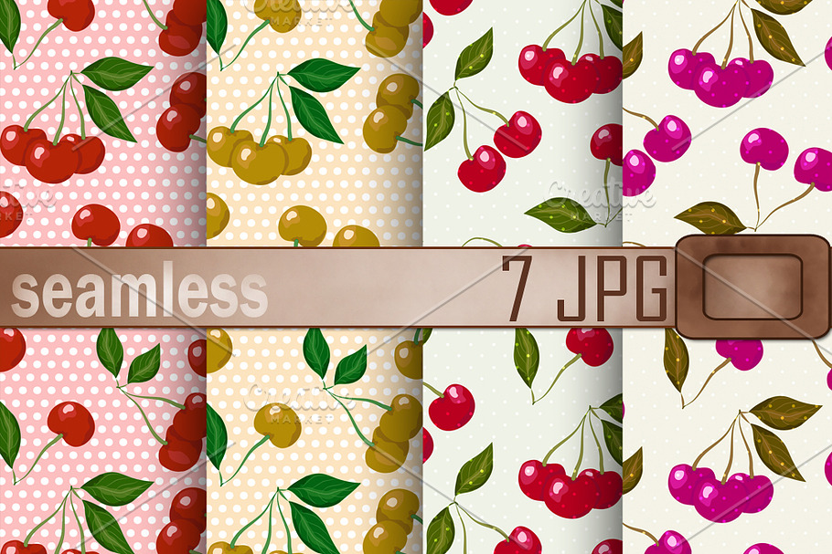 Paper pack with cherry backgrounds