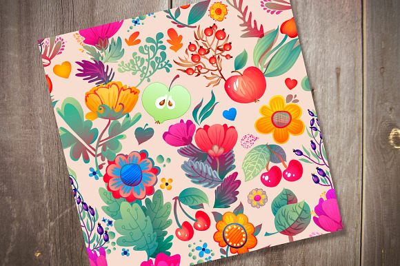 3 Cute Floral Cards + 2 Patterns in Illustrations - product preview 1