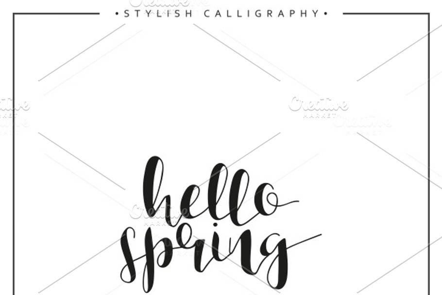 Hello spring. Calligraphy phrase in Illustrations - product preview 8