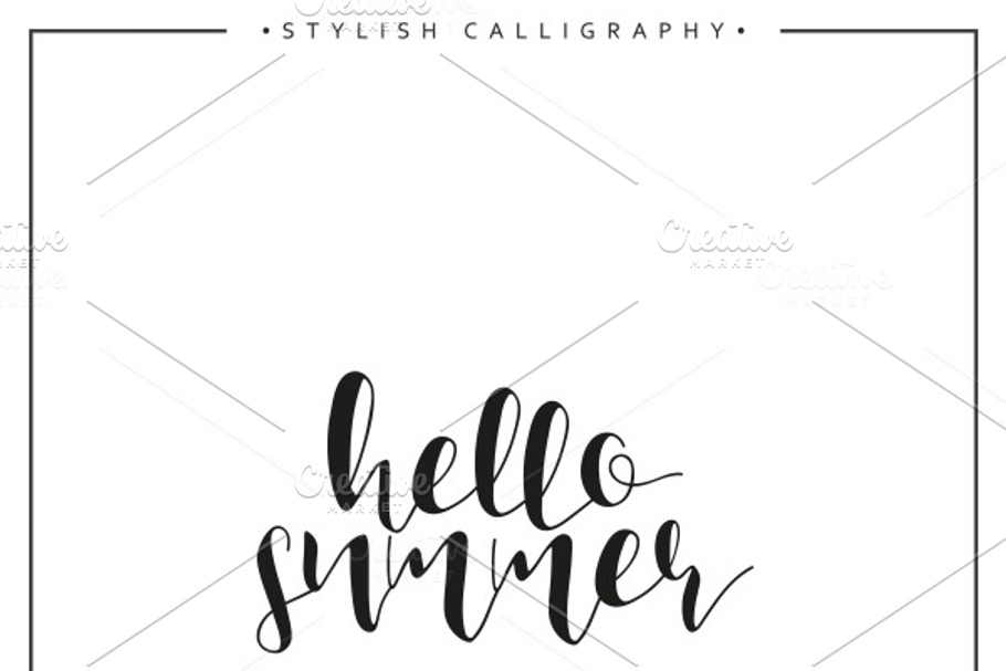 Hello summer. Calligraphy phrase in Illustrations - product preview 8
