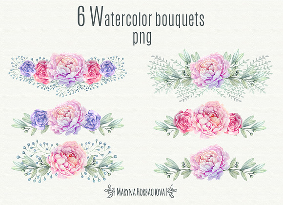 Big watercolor bundle. 5 sets incl. in Illustrations - product preview 9
