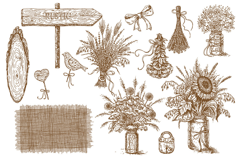 Rustic Design Elements in Illustrations - product preview 8