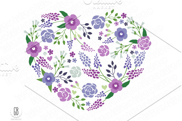 Flower wreaths paper goods col21 in Illustrations - product preview 2