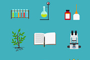 Biology laboratory workspace icons