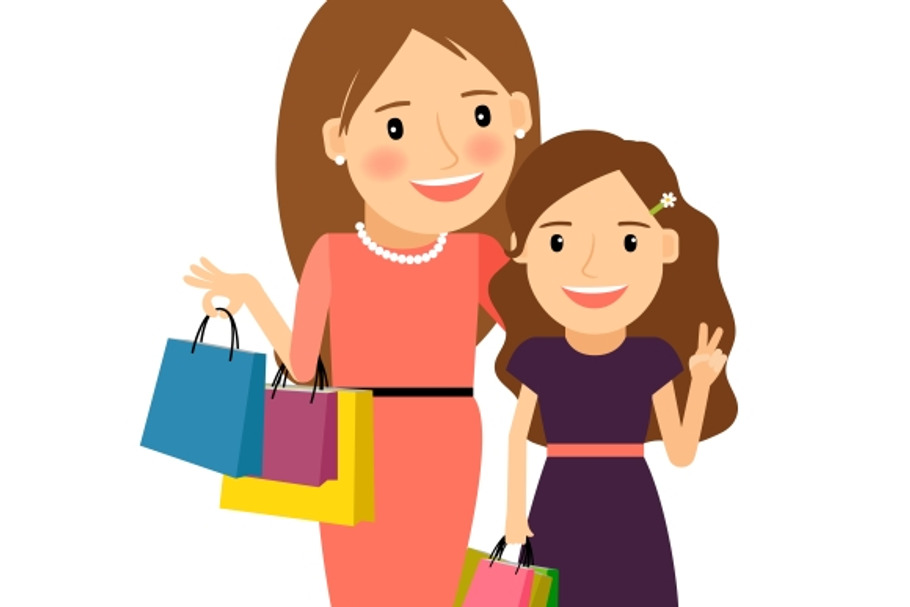 Mom and daughter shopping day in Graphics - product preview 8