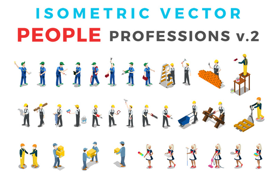 Vector Professions People Isometric in Graphics - product preview 8