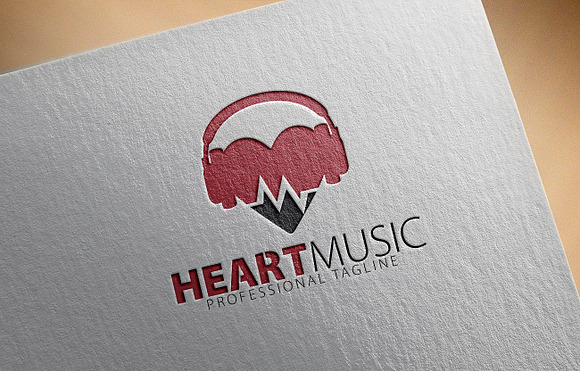 Heart Music Logo in Logo Templates - product preview 2