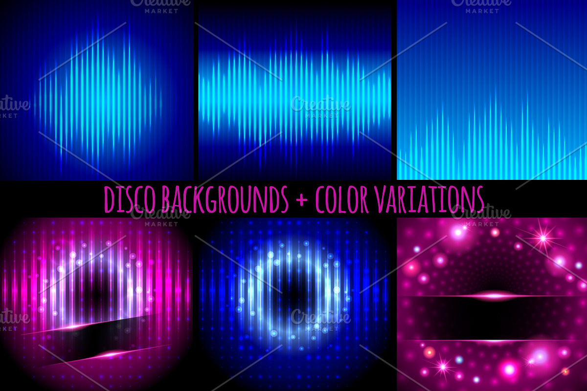 Disco backgrounds.Digital equalizers in Illustrations - product preview 8