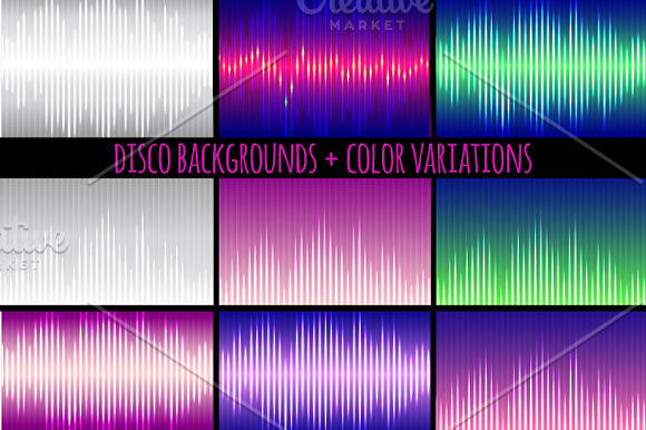 Disco backgrounds.Digital equalizers in Illustrations - product preview 1