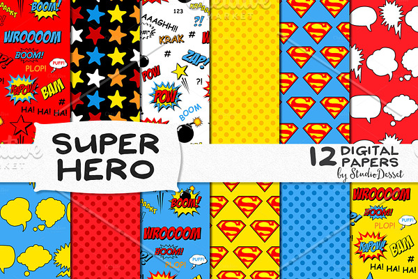 Super Hero - digital papers