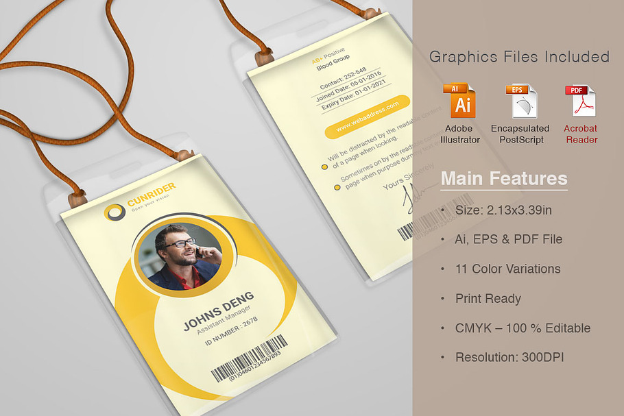 Office ID Card Template in Card Templates - product preview 8