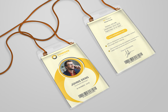 Office ID Card Template in Card Templates - product preview 1
