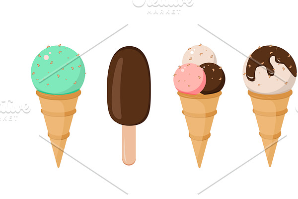 Set of Ice cream vector