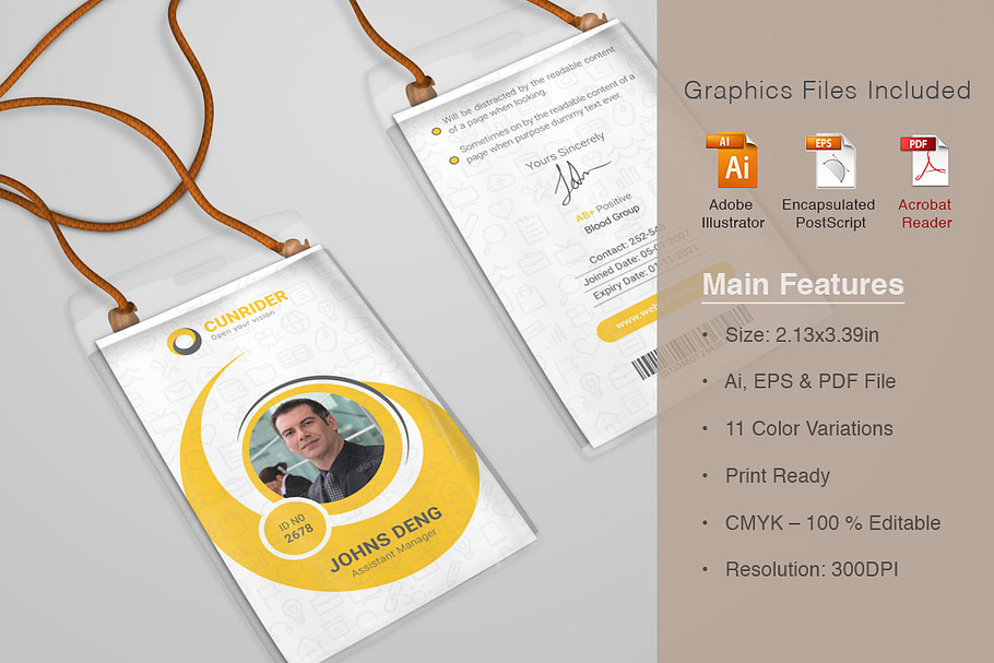 Content Marketing Office ID Card in Card Templates - product preview 8