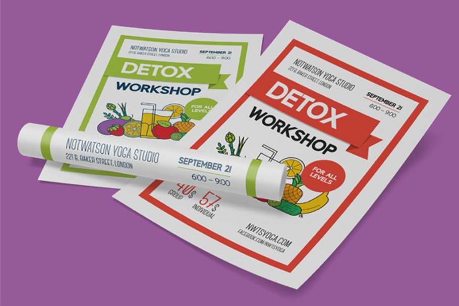 Detox workshop poster template